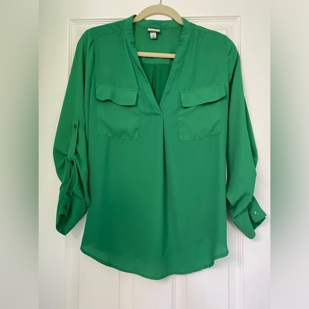 A New Day Green‎ Blouse Size Medium